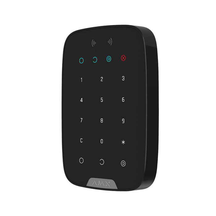AJAX Keypad Plus (8EU) ASP Black | Wireless touch keypad supporting encrypted contactless cards and key fobs | svart